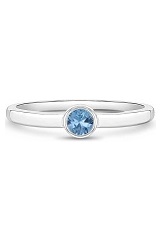 extraordinary small silver cz March baby birthstone